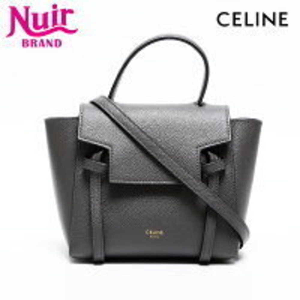 Celine Leather Belt Bag Shoulder Gray
